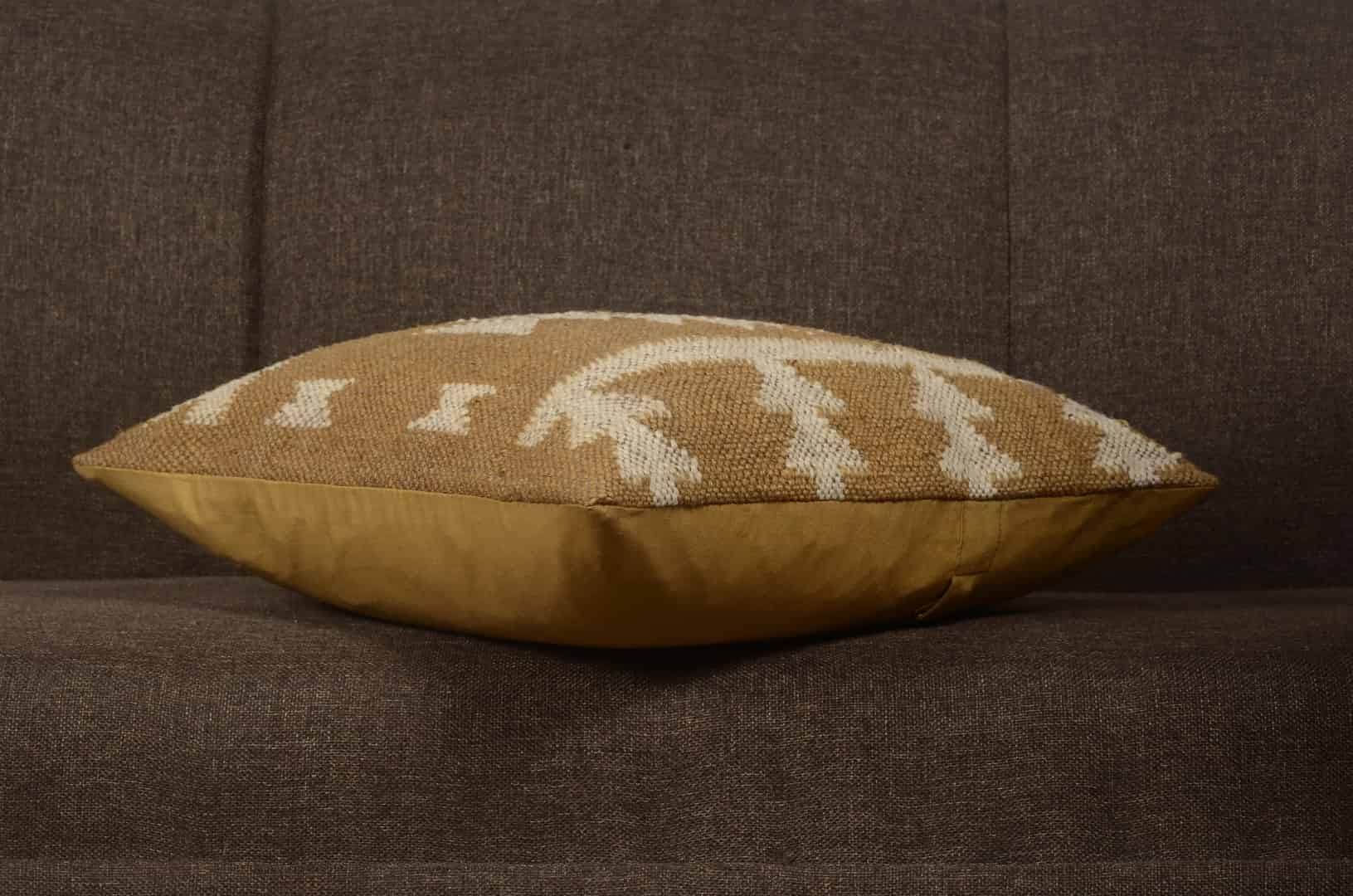 Indian Handwoven Designer Wool Jute Cushion Covers - Image 2