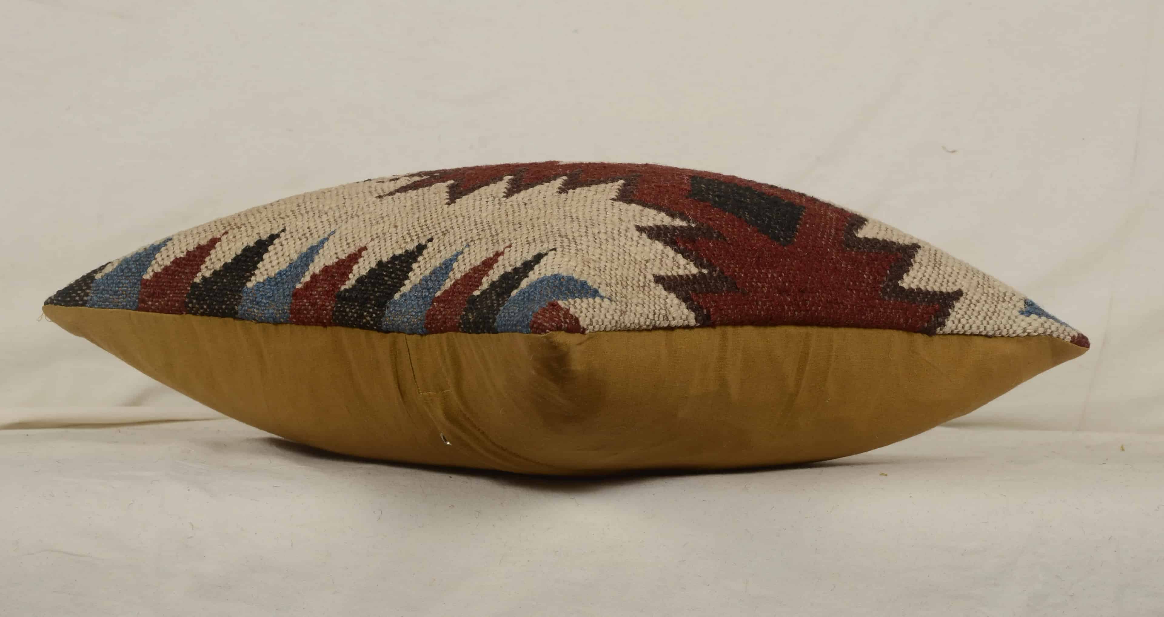 Handmade Multicolor Wool Jute Cushion Cover - Image 2