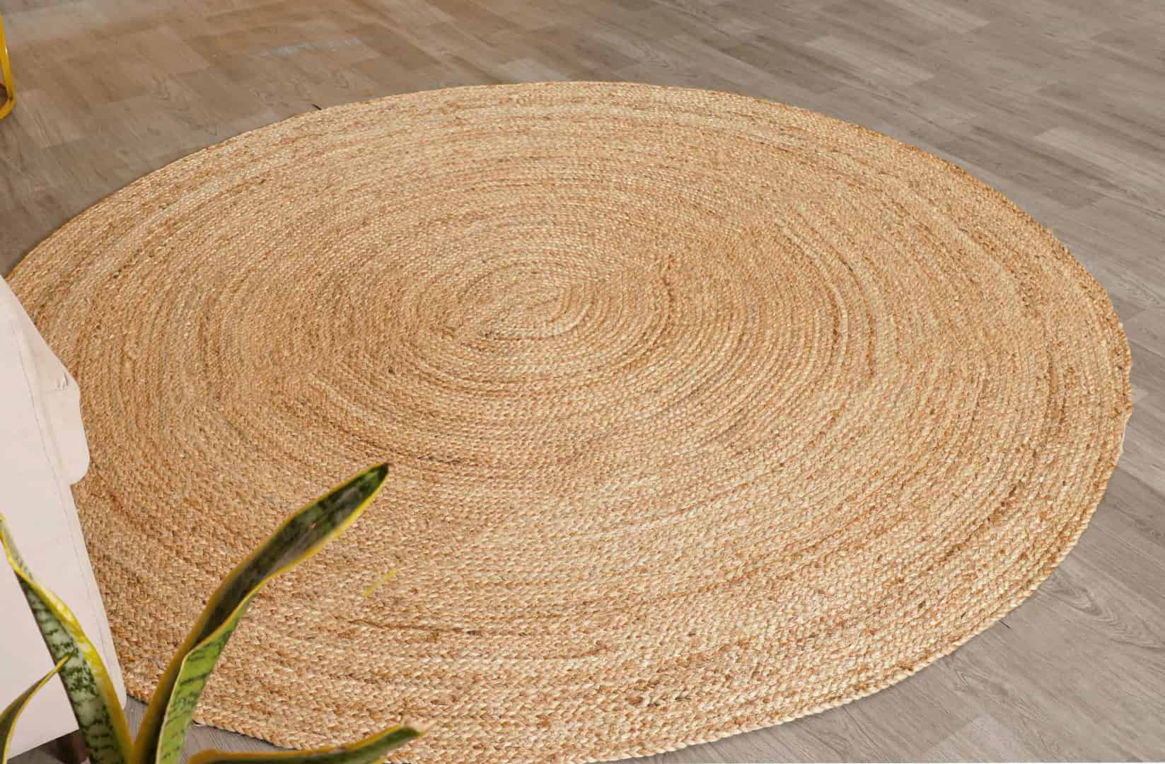 Natural Jute Hand Braided Round Rug - Image 3