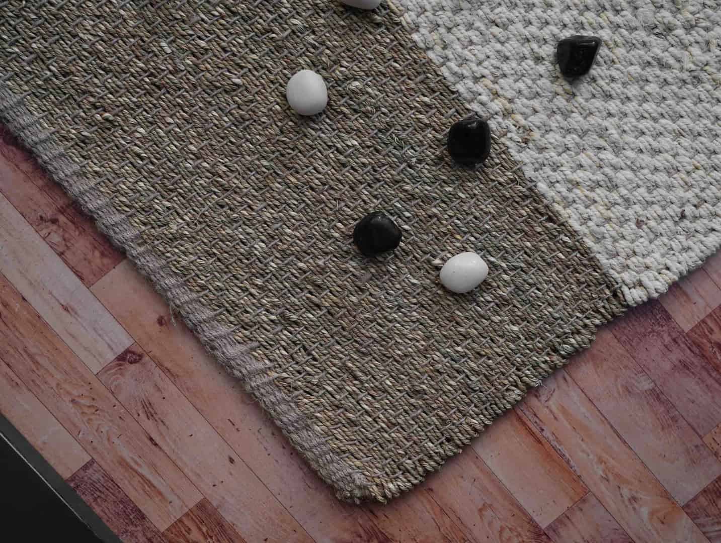 Off White and Beige Hemp Jute Rug and Runner - Image 5