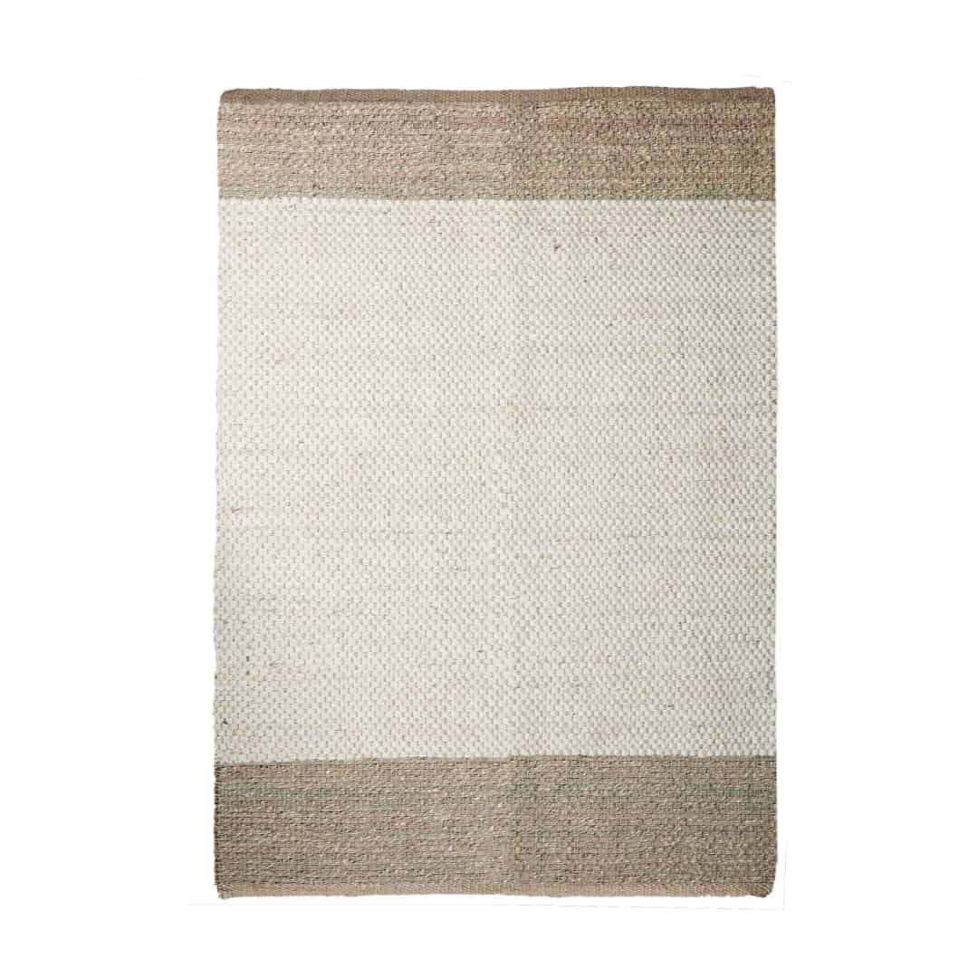 Off White and Beige Hemp Jute Rug and Runner - Image 1