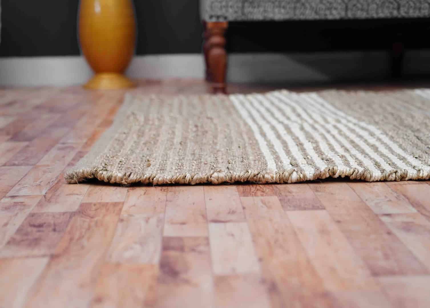 Beige and Off White Hand Loomed Hemp Jute Runner Rug - Image 4