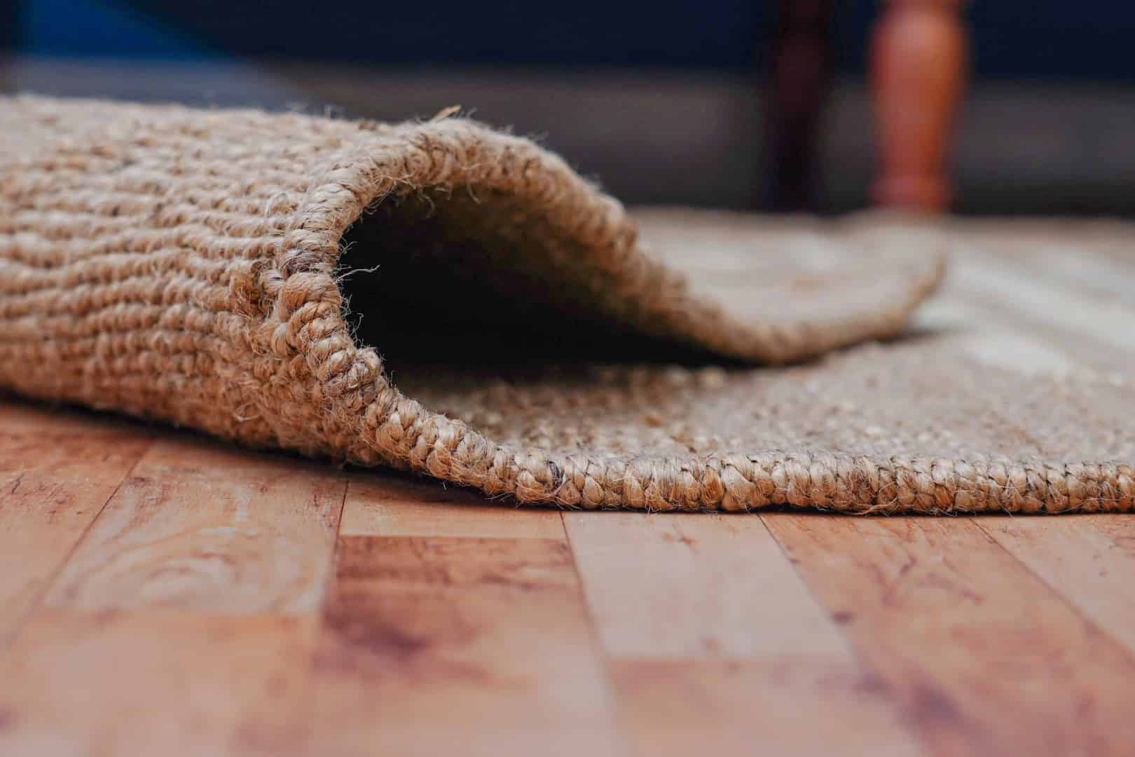 Indian Handwoven Natural Jute Hemp Rug and Runner with Off White Stripes - Image 7