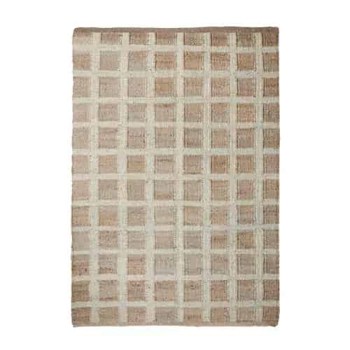 Off White and Natural Jute Hemp Rug - Image 1