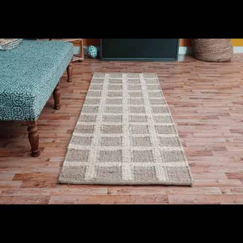 Off White and Natural Jute Hemp Rug - Image 3