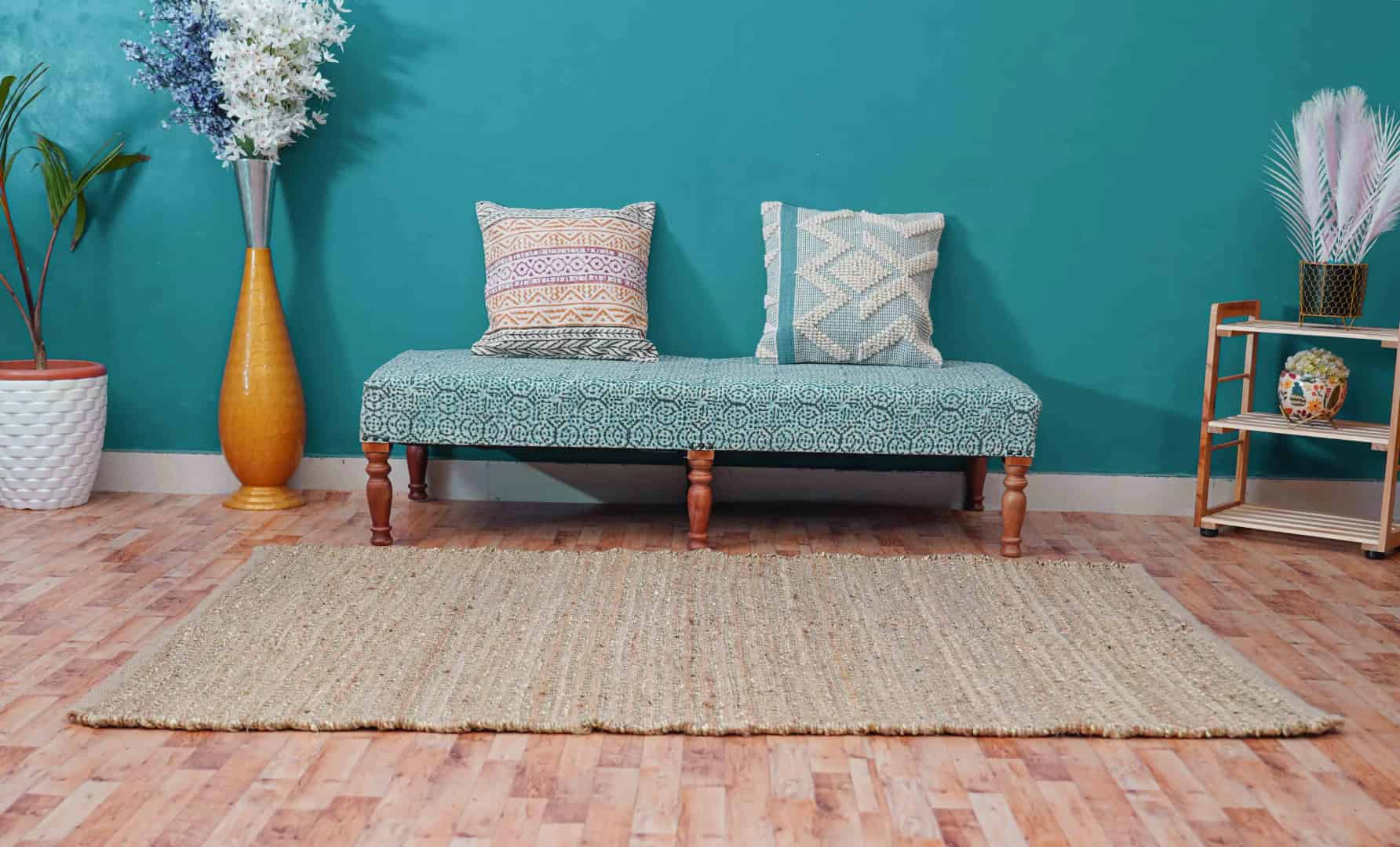 Home and Living Decor Hand Loomed Natural Jute Hemp Rug - Image 3