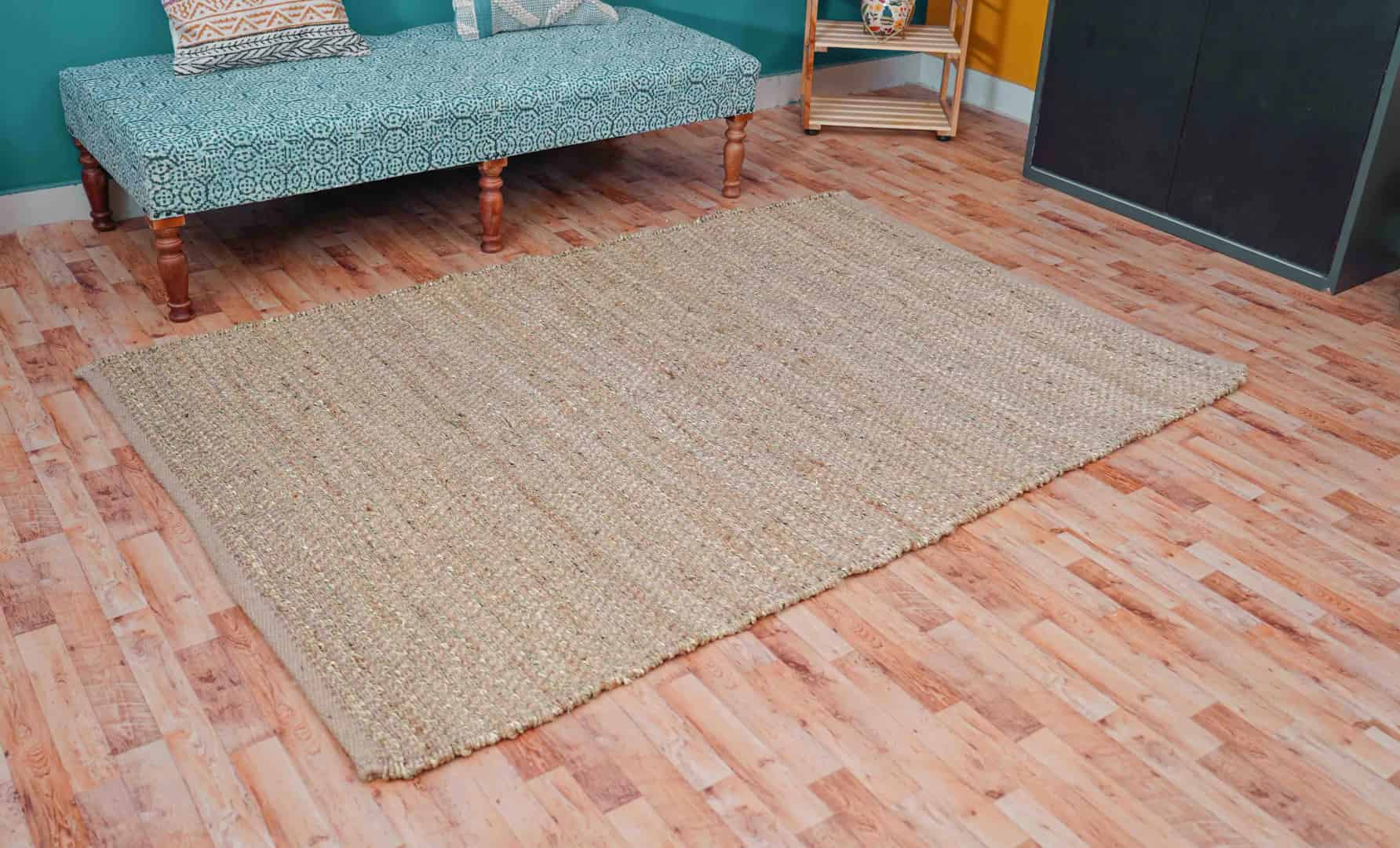 Home and Living Decor Hand Loomed Natural Jute Hemp Rug - Image 2