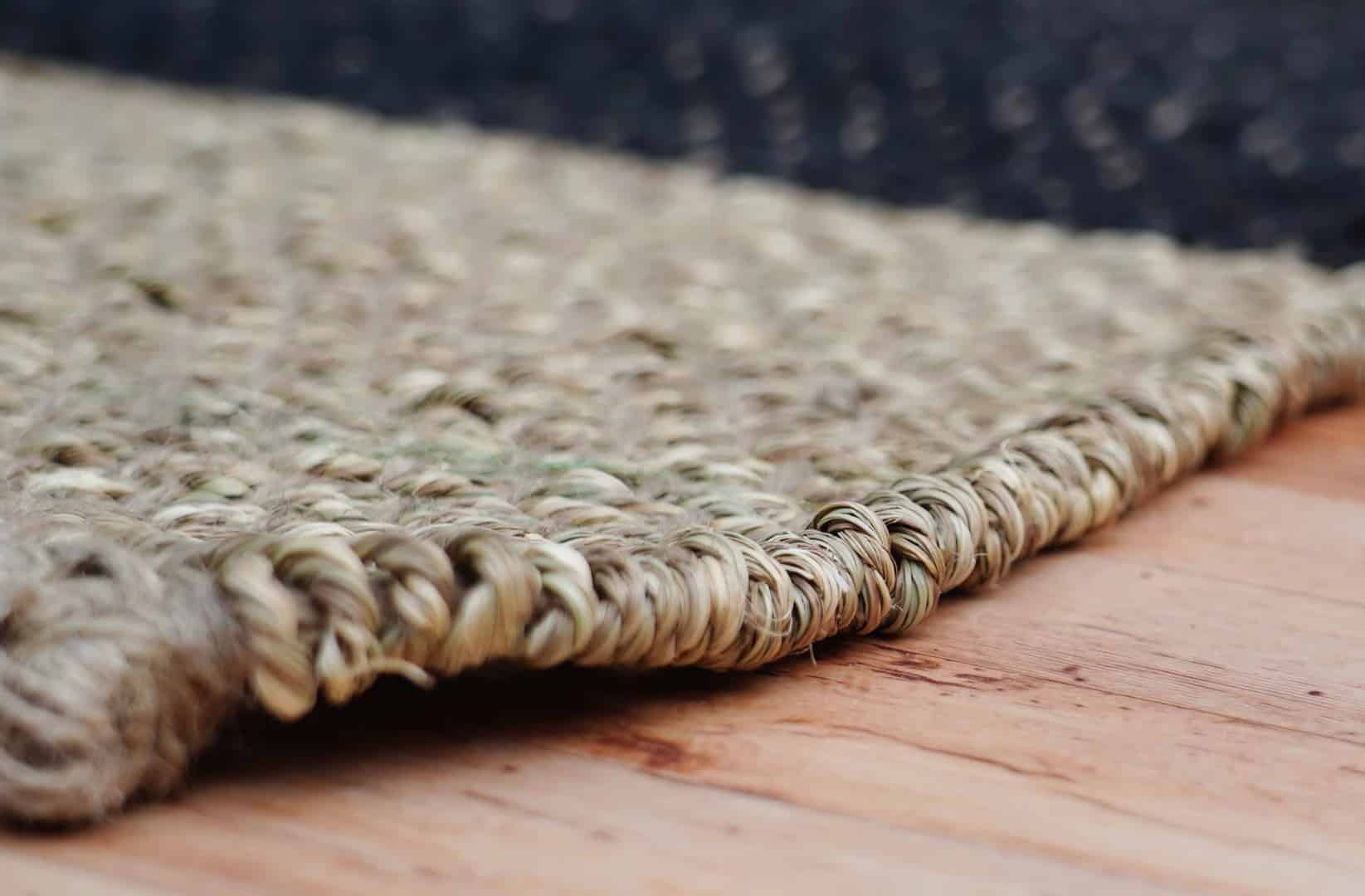 Custom Size Handwoven Black and Beige Jute Hemp Rug - Image 7