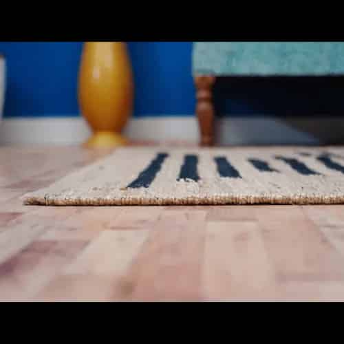 Stair Decor Hand Loomed Natural Jute Hemp Rug with Black Stripes - Image 4