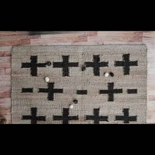Black Plus Design Hand Loomed Natural Jute Hemp Rug - Image 2