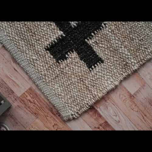 Black Plus Design Hand Loomed Natural Jute Hemp Rug - Image 4