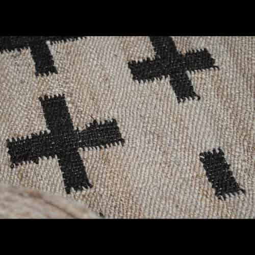 Black Plus Design Hand Loomed Natural Jute Hemp Rug - Image 5