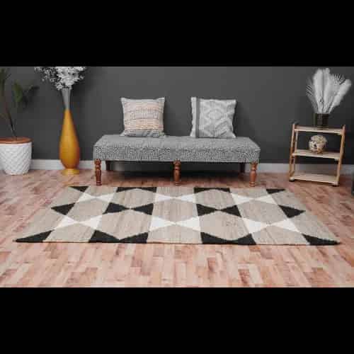 Custom Size Handwoven Multicolor Jute Hemp Rug - Image 9