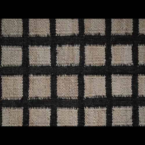 Beige and Black Box Design Jute Hemp Rug - Image 12