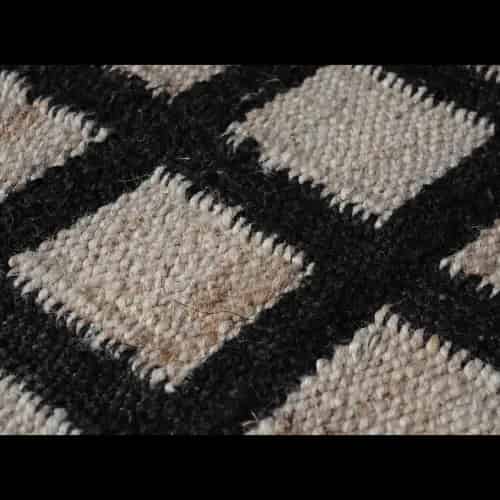 Beige and Black Box Design Jute Hemp Rug - Image 3
