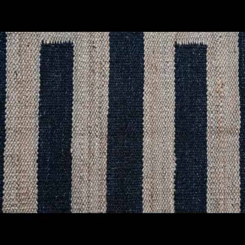 Indian Handwoven Natural Jute Hemp Rug with Black Stripes  - Image 8