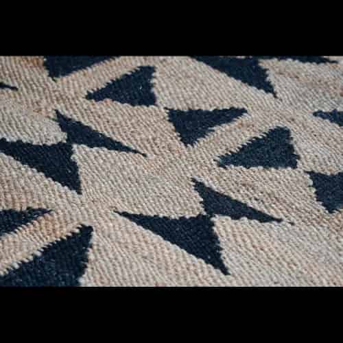 Stair Decor Handwoven Black and Beige Jute Hemp Rug - Image 10