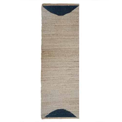 Indian Hand Loomed Natural Jute Hemp Rug with Black Design - Image 7
