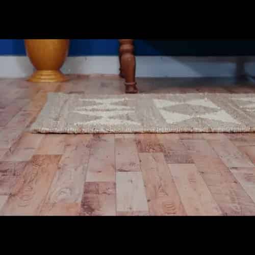 Stair Decor Handwoven Natural Jute Hemp rug with White Design - Image 6