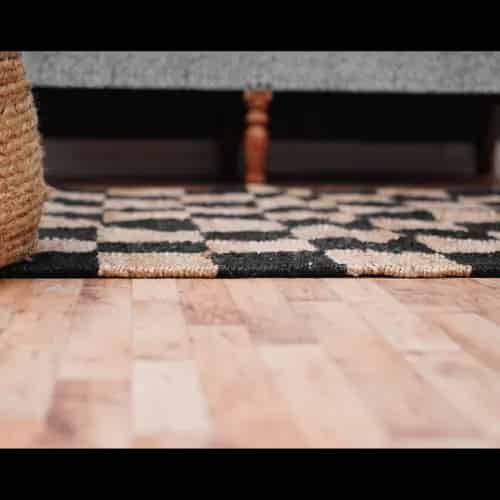 Stair Decor Hand Loomed Natural Jute Hemp Rug with Black Design - Image 6