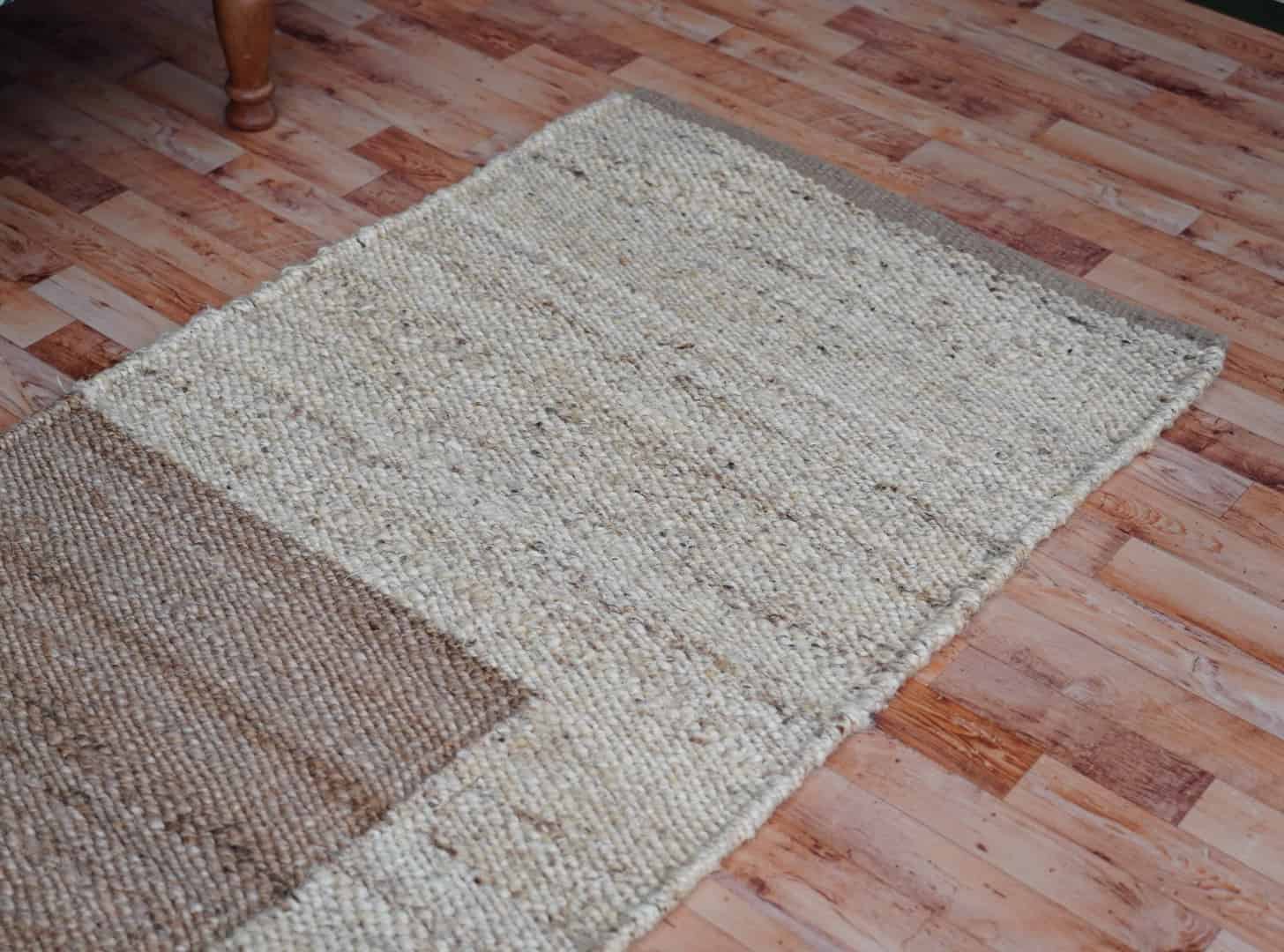 Indian Hand Loomed Off White and Jute Hemp Runner Rug - Image 4