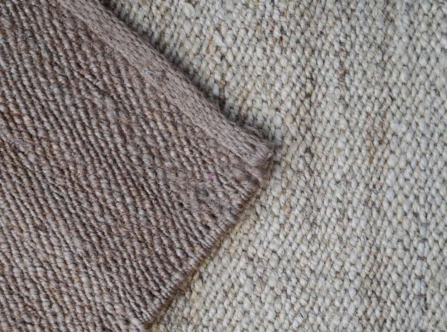 Indian Hand Loomed Off White and Jute Hemp Runner Rug - Image 9