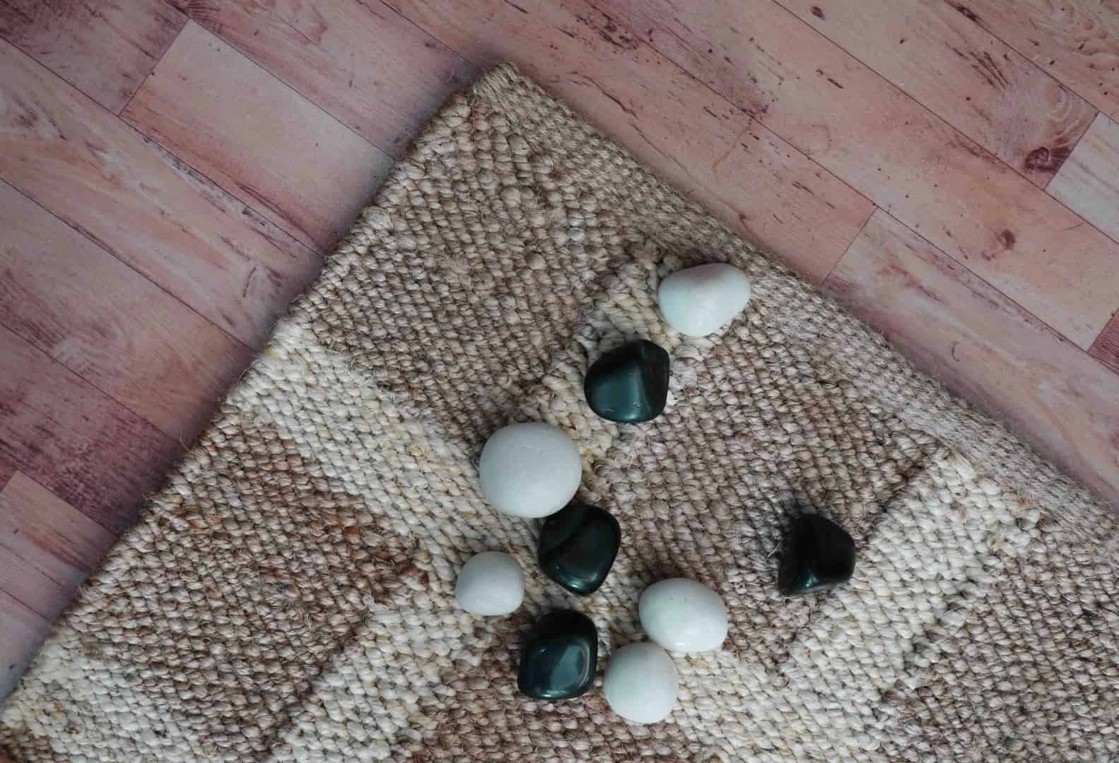 Handwoven Beige and Off White Checkered Jute Hemp Runner Rug - Image 3