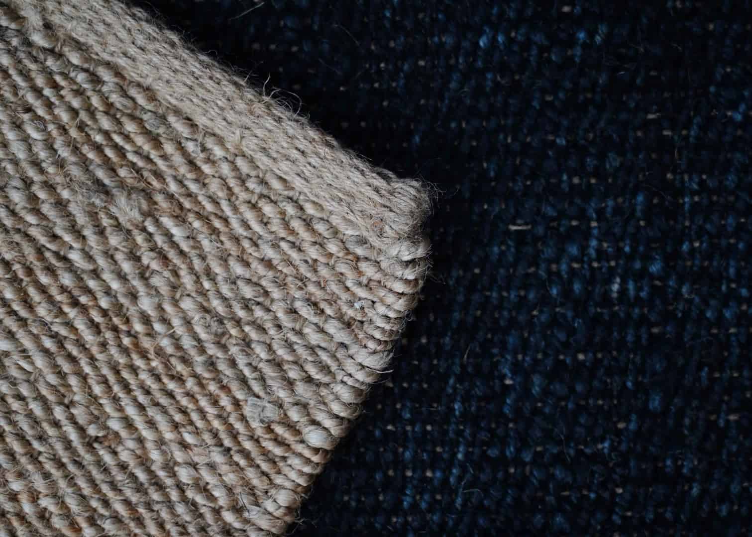 Beige with Black Design Handwoven Jute Hemp Runner Rug - Image 8