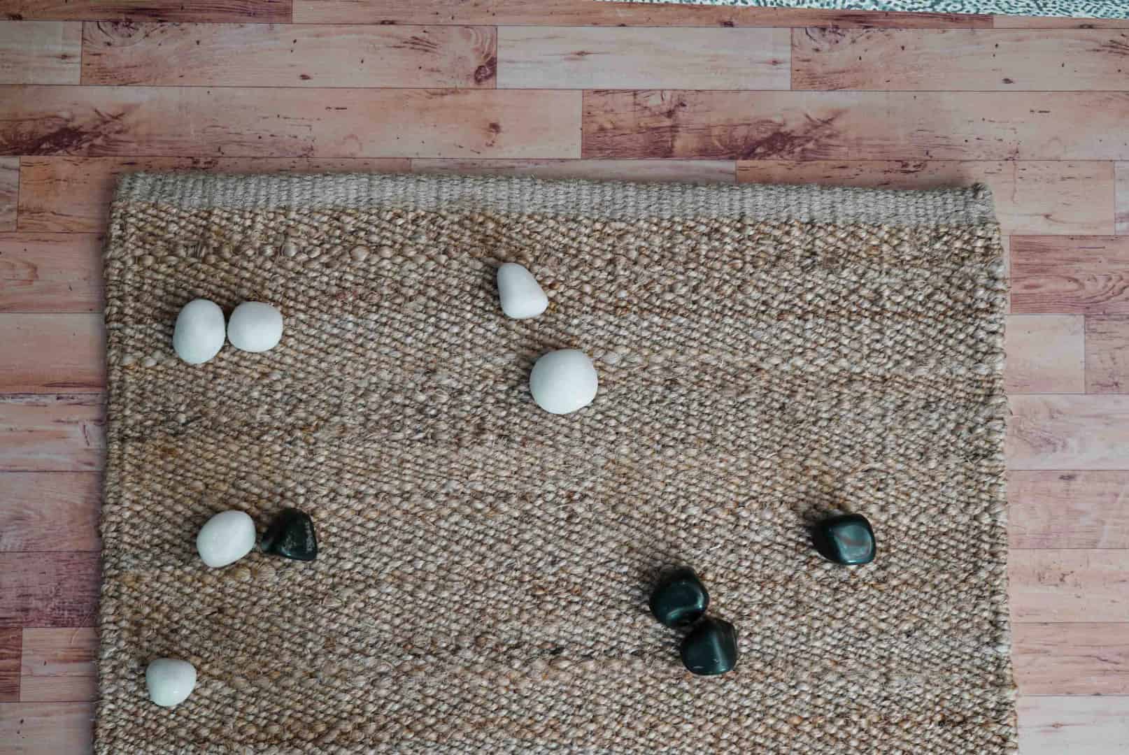 Beige with Black Design Handwoven Jute Hemp Runner Rug - Image 10