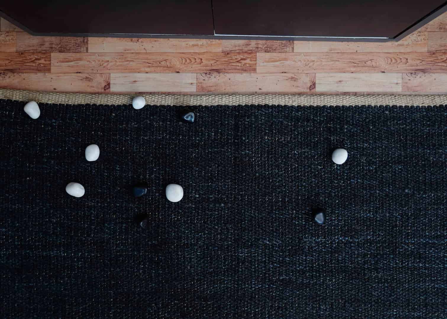 Beige with Black Design Handwoven Jute Hemp Runner Rug - Image 6