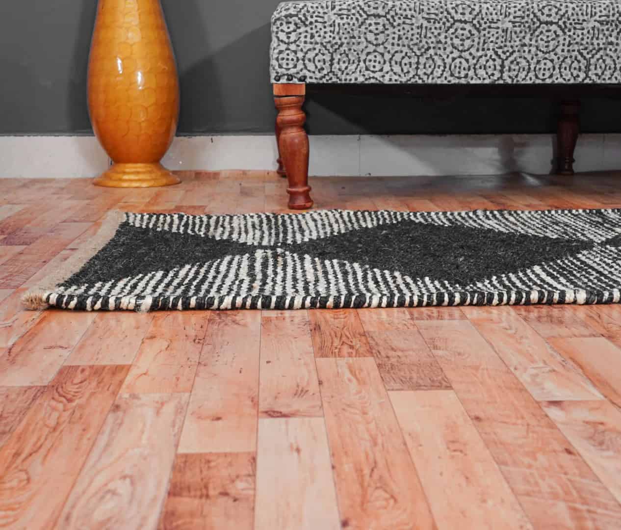 Stair Decor Handwoven Jute Hemp Runner with Black Design - Image 11