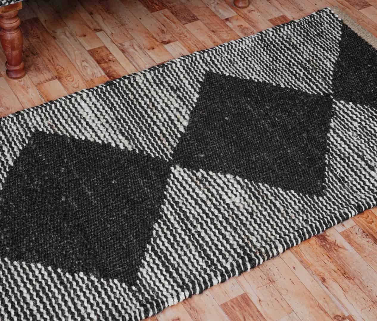 Stair Decor Handwoven Jute Hemp Runner with Black Design - Image 12