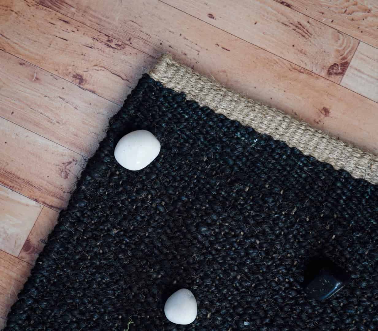 Off White and Black Handwoven Jute Hemp Runner Rug - Image 8