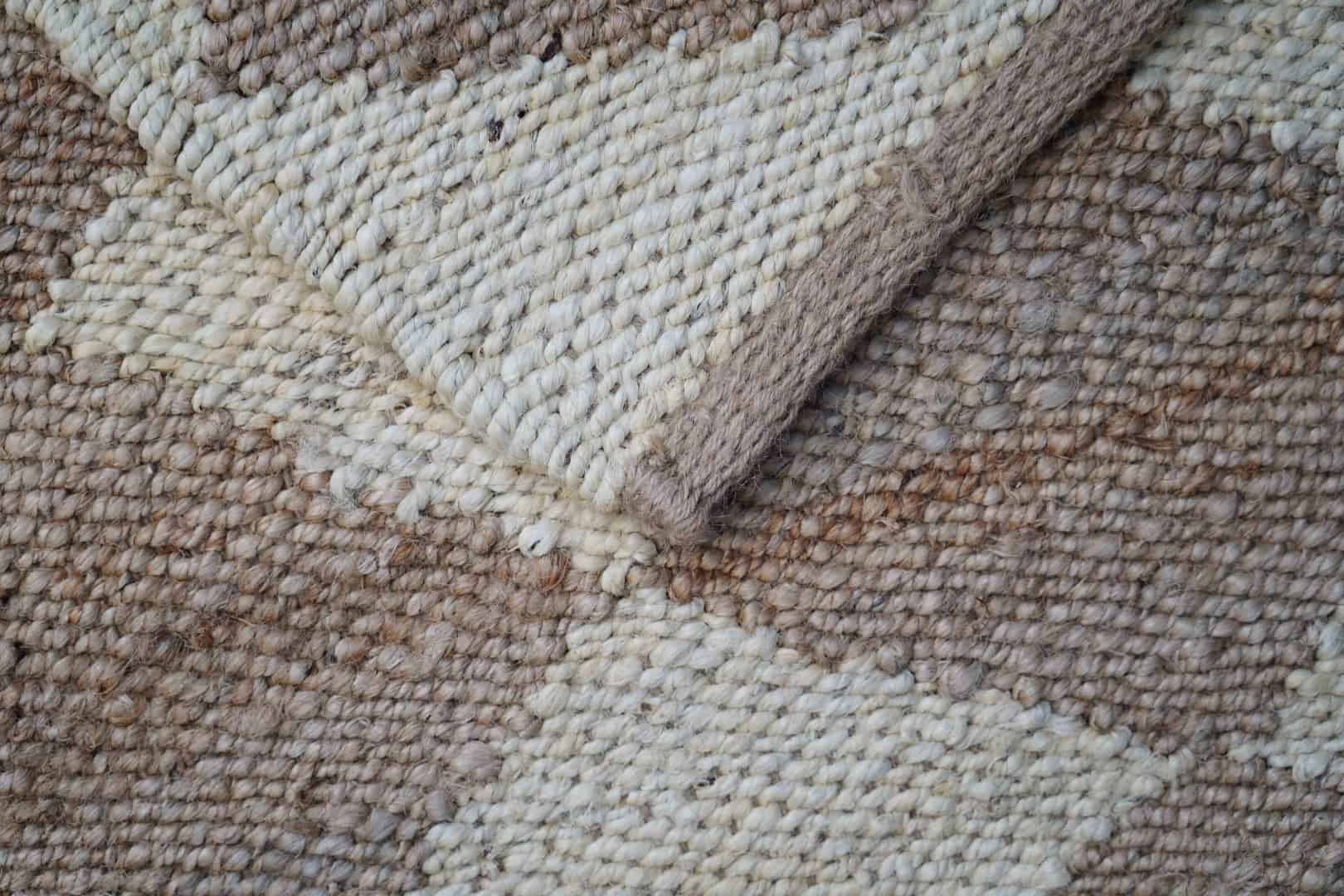 Indian Handwoven Off White and Beige Jute Hemp Runner Rug - Image 4