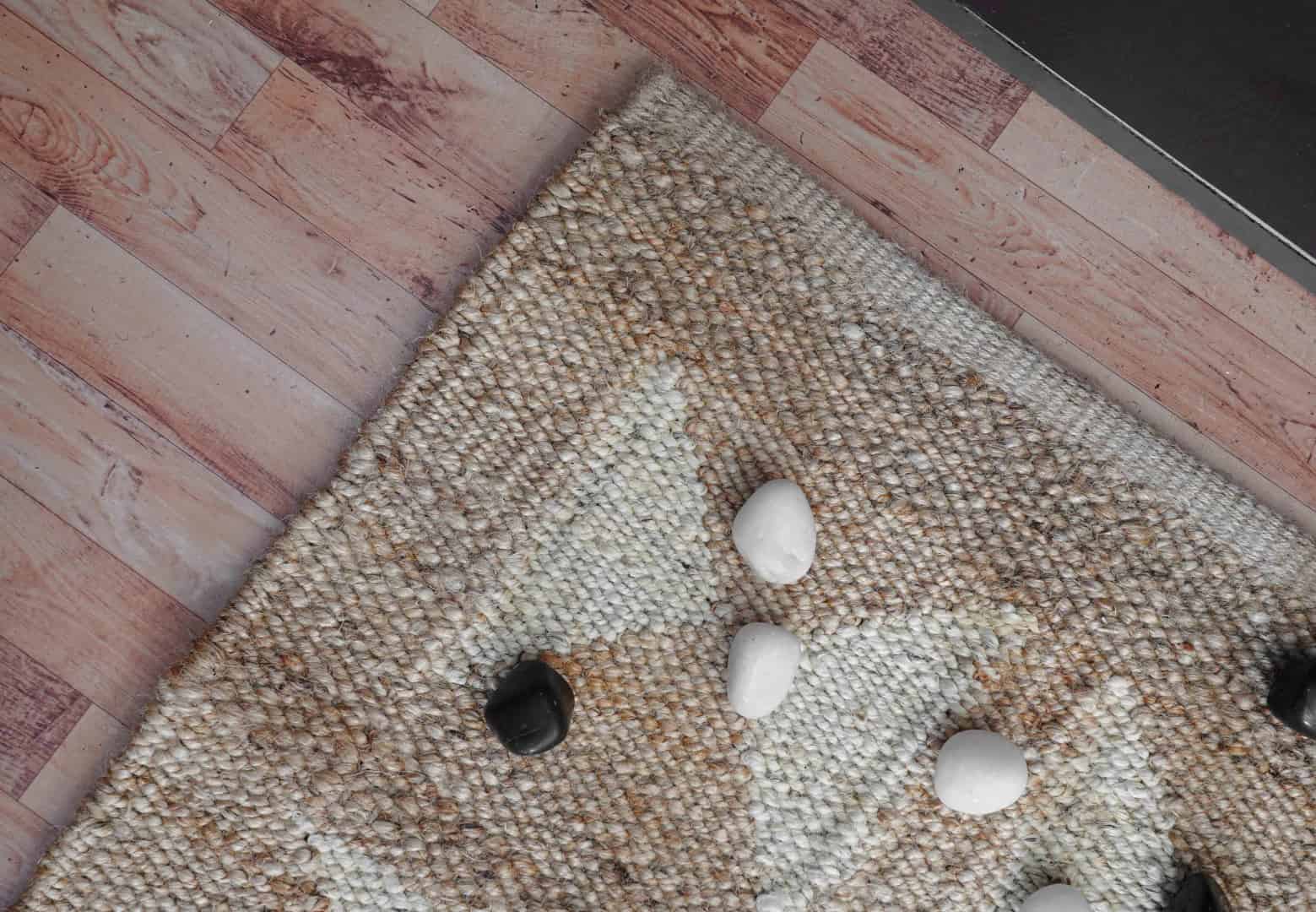 Hand Loomed Natural Jute Hemp Runner Rug with Off White Design - Image 10