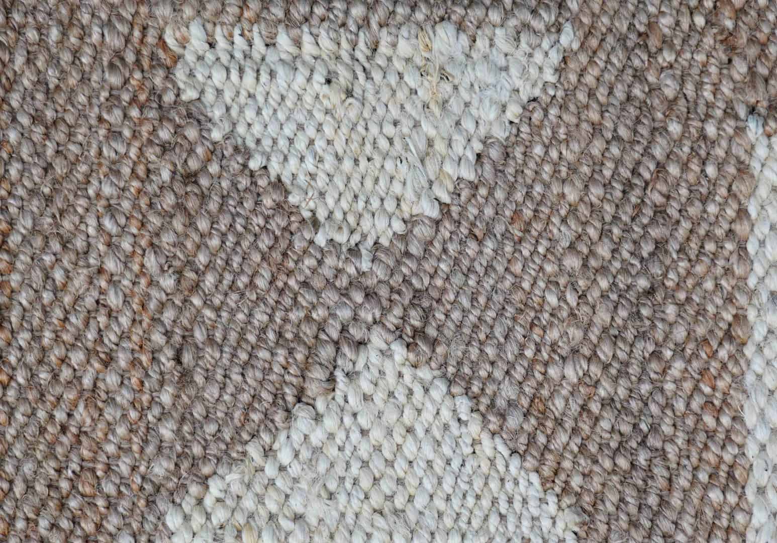 Hand Loomed Natural Jute Hemp Runner Rug with Off White Design - Image 5