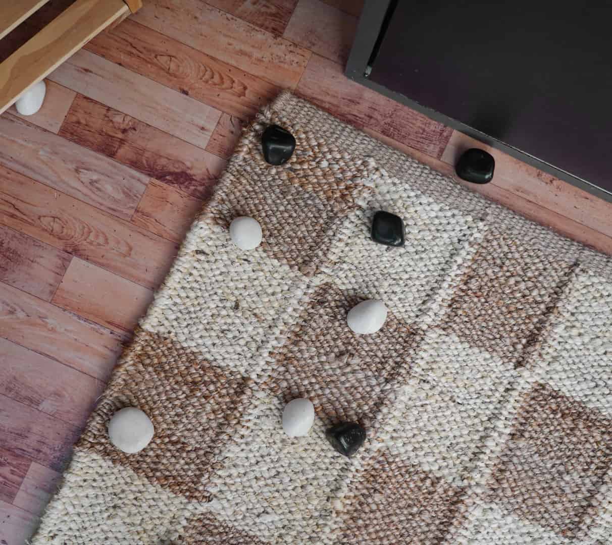 Checkered Handwoven Natural Jute Runner Rug with Off White Design - Image 8