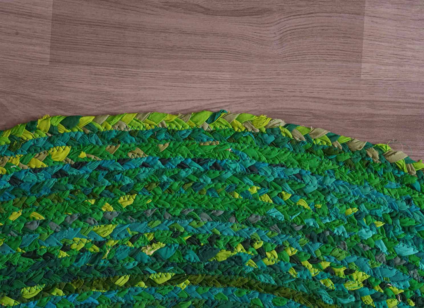 Green Cotton Handmade Round Rug - Image 7