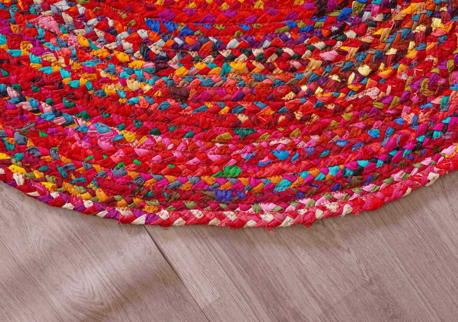 Multicolor Cotton Round Rug - Image 4