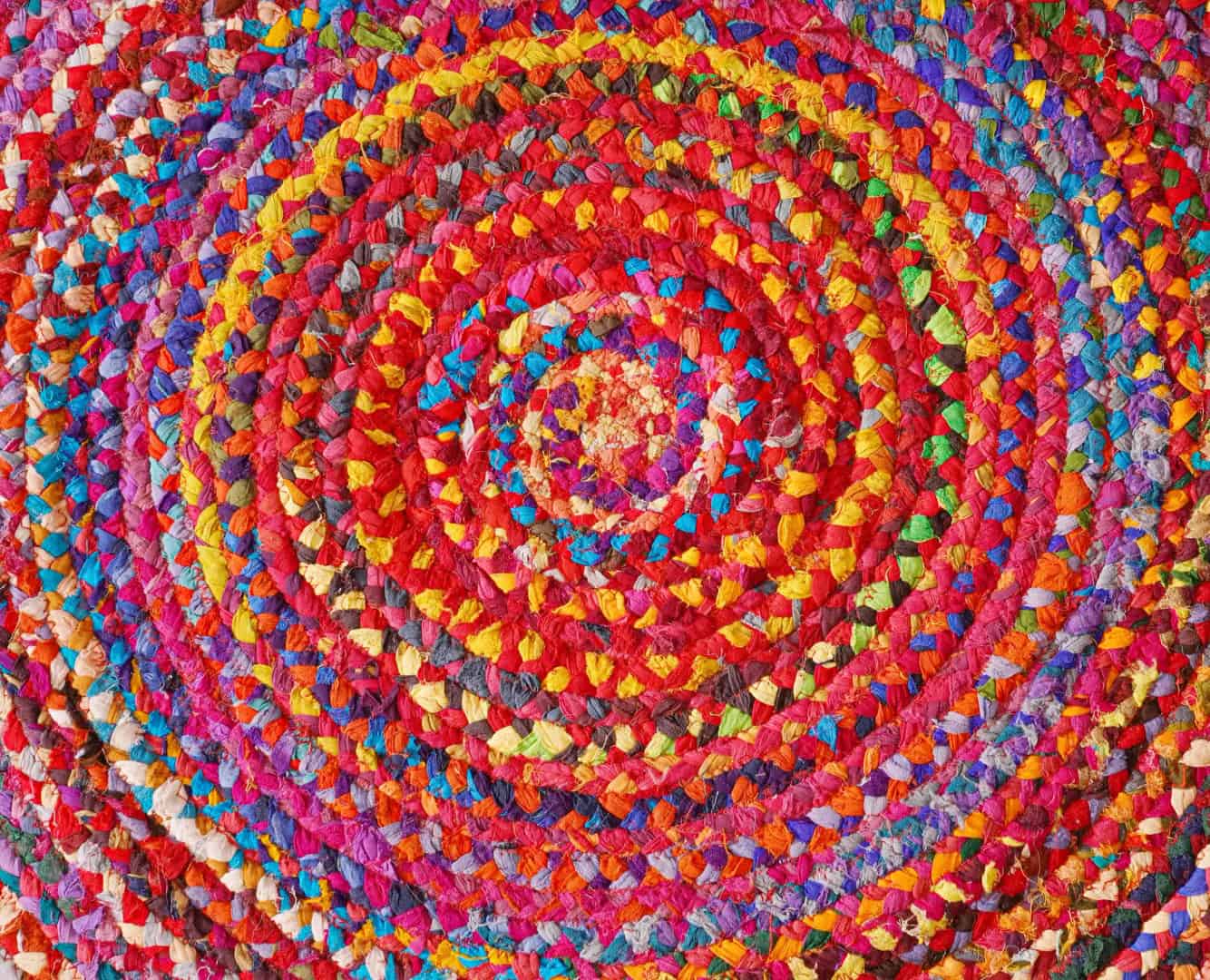 Multicolor Cotton Round Rug - Image 5