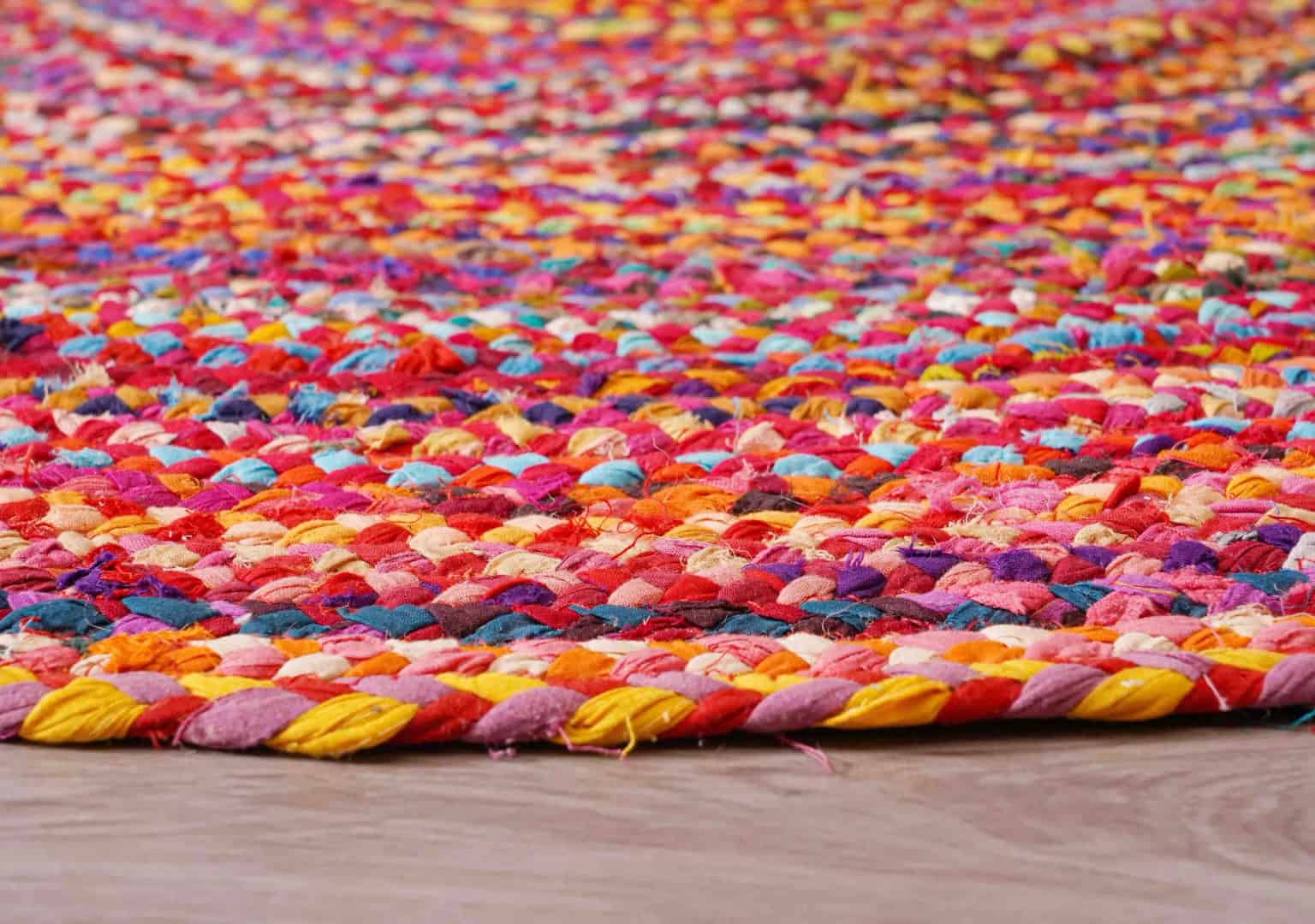 Multicolor Cotton Round Rug - Image 9