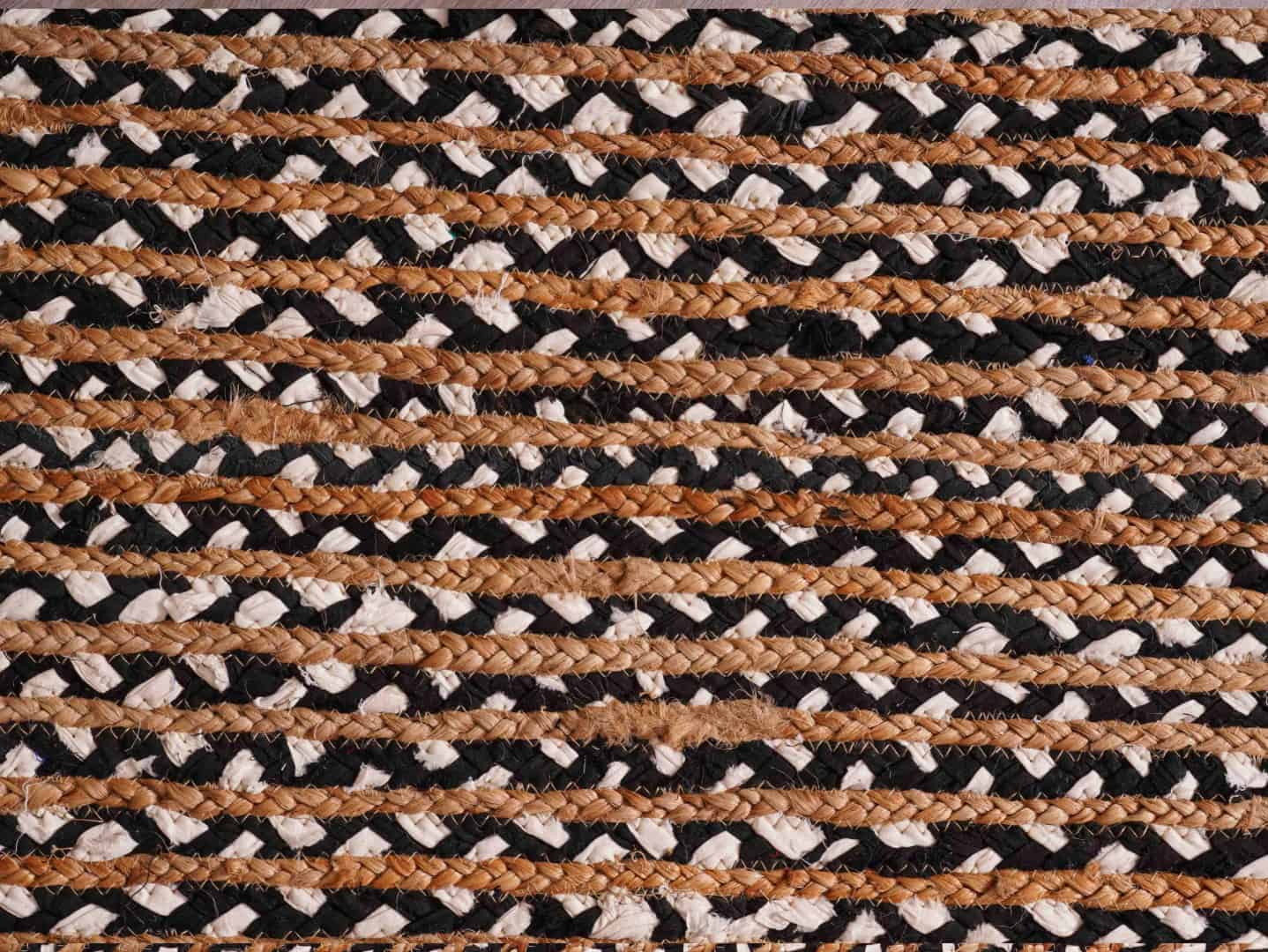 Multicolor Hand Braided Jute and Cotton Round Rug and Doormat - Image 3