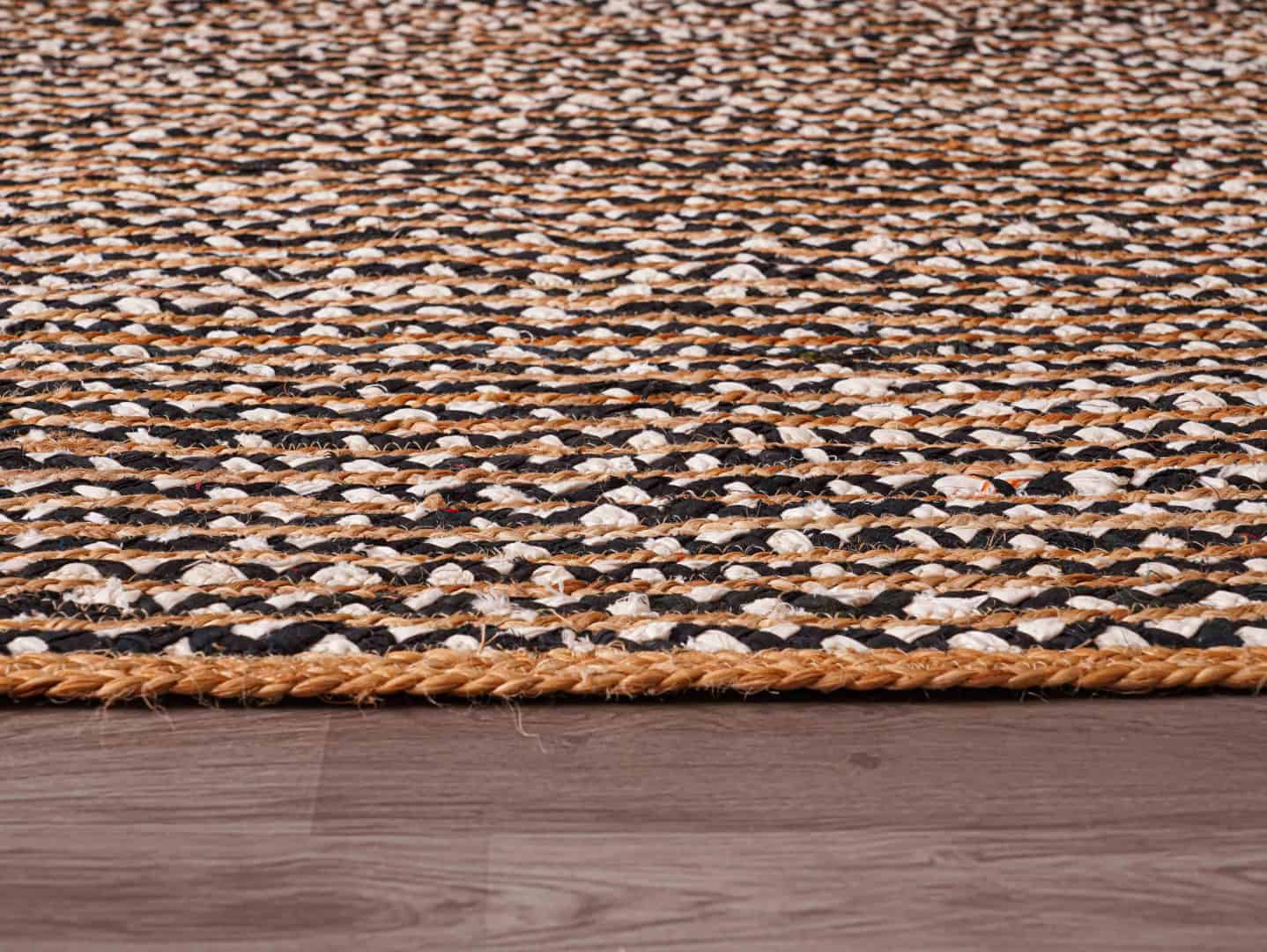 Multicolor Hand Braided Jute and Cotton Round Rug and Doormat - Image 4