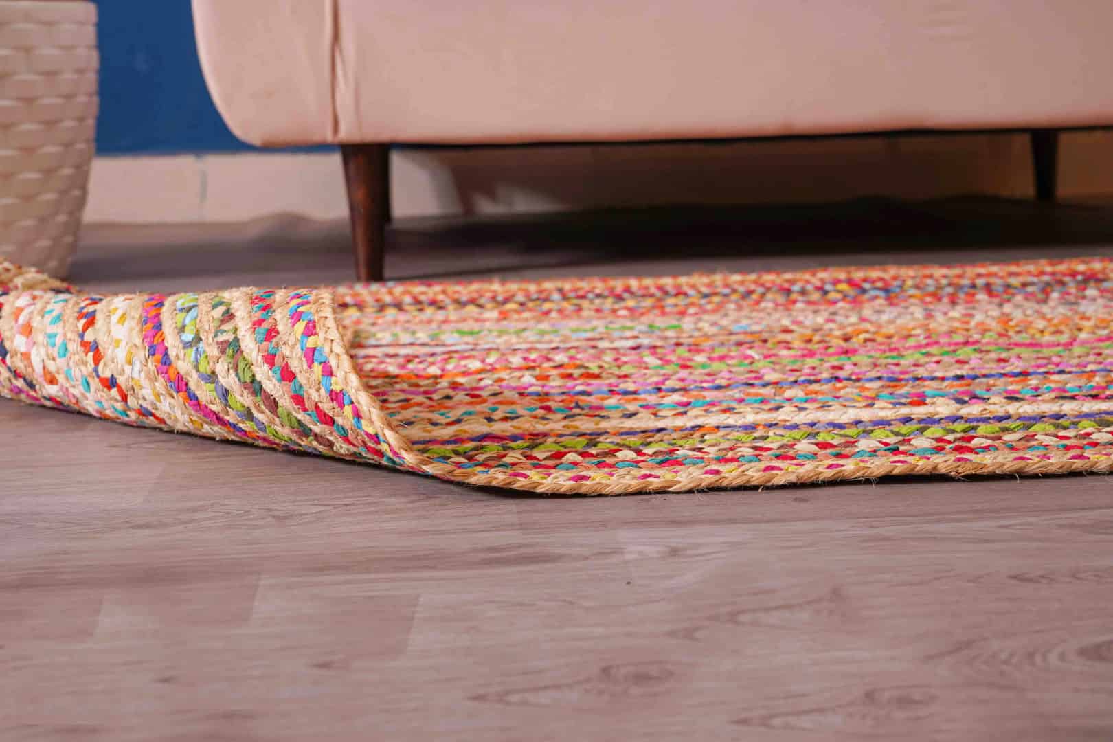 Home Decor Bohemian Colorful Jute and Cotton Rectangle and Square Rug - Image 10