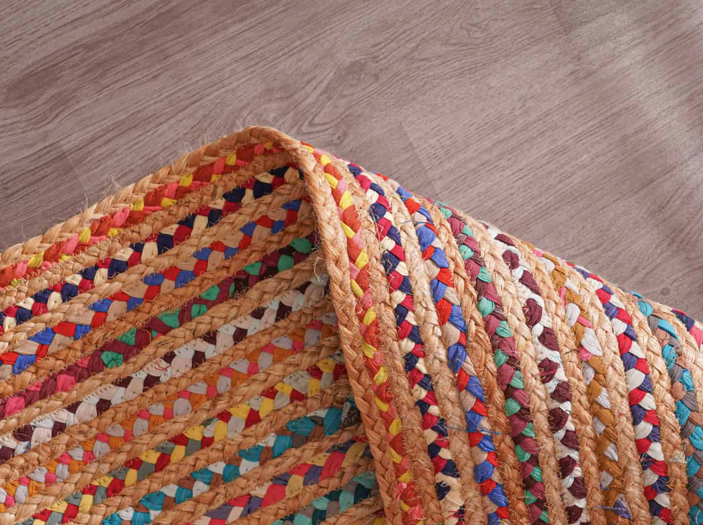 Home Decor Bohemian Colorful Jute and Cotton Rectangle and Square Rug - Image 8