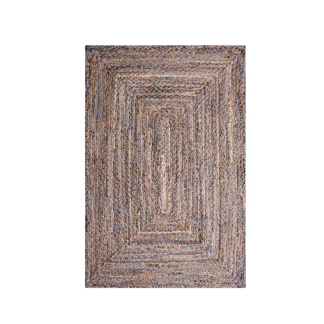Custom Size Cotton and Jute Braided Rectangle Cotton Chindi Rug  - Image 1