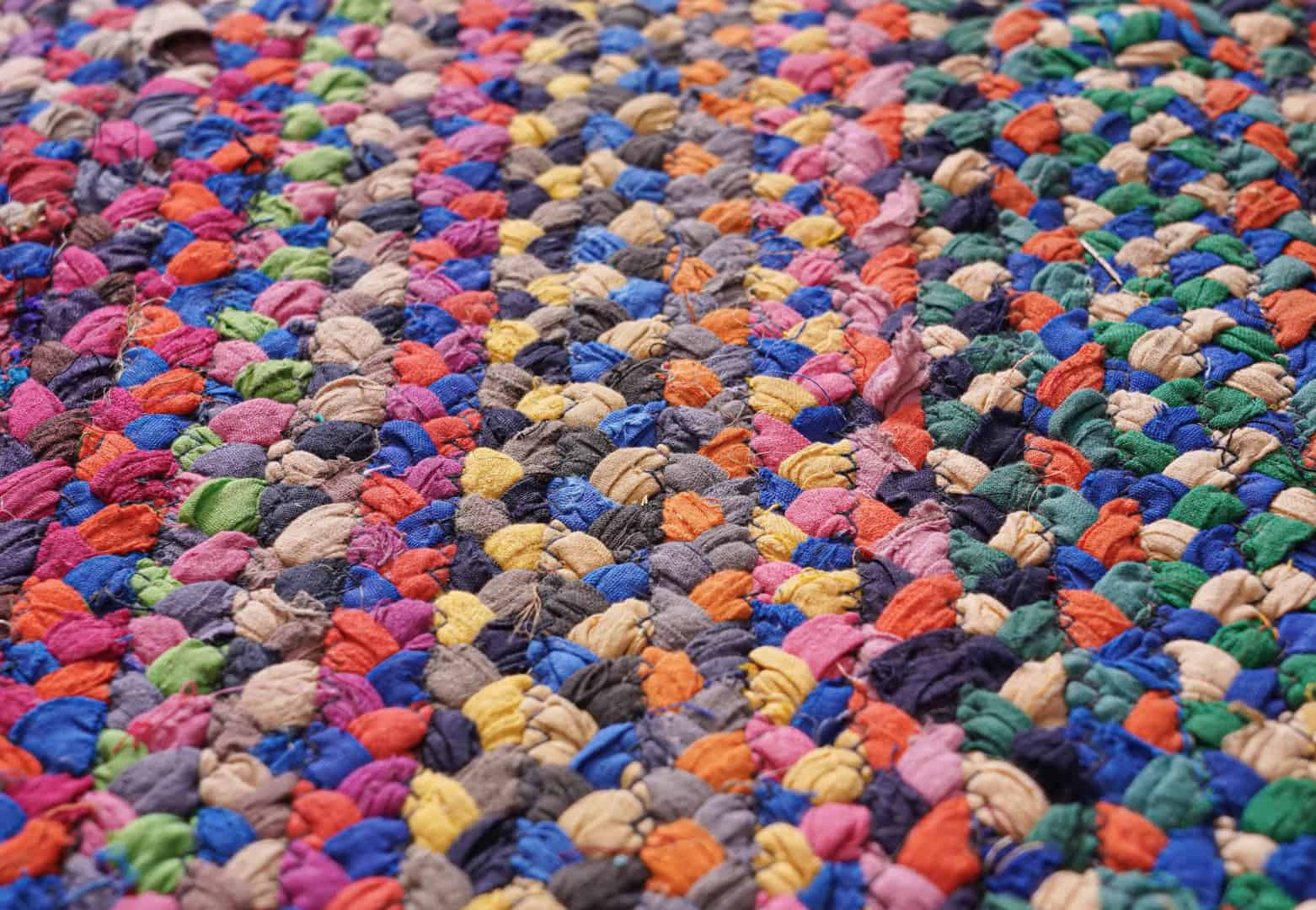 Indian Handwoven Colorful Cotton Chindi Carpet - Image 4