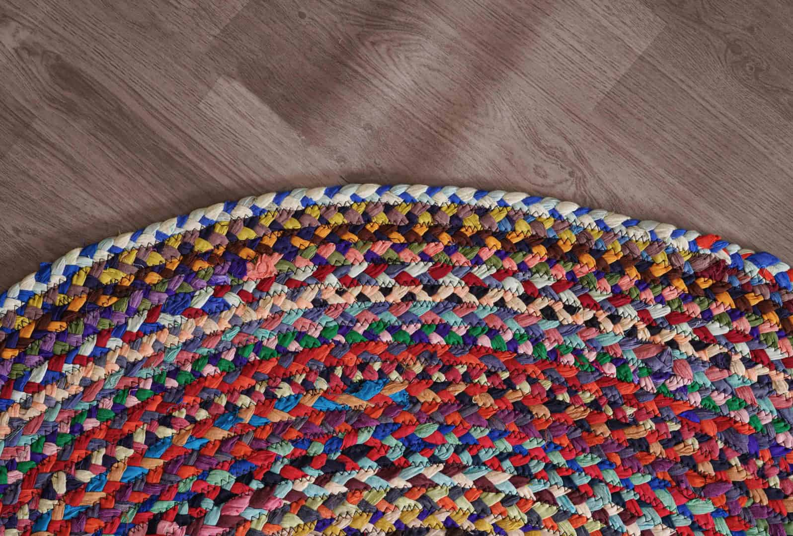 Hand Braided Colorful Cotton Oval Rug - Image 8