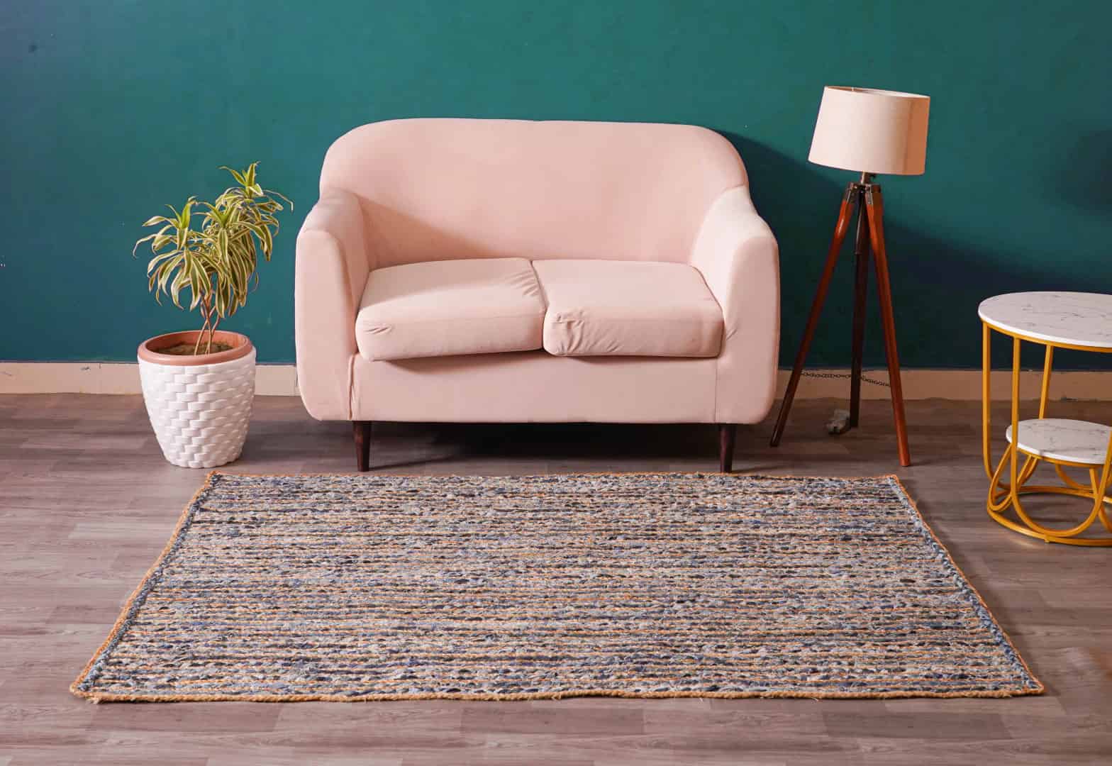 Hand Braided Cotton Jute Chindi Rug Rectangle Shape Rug  - Image 2