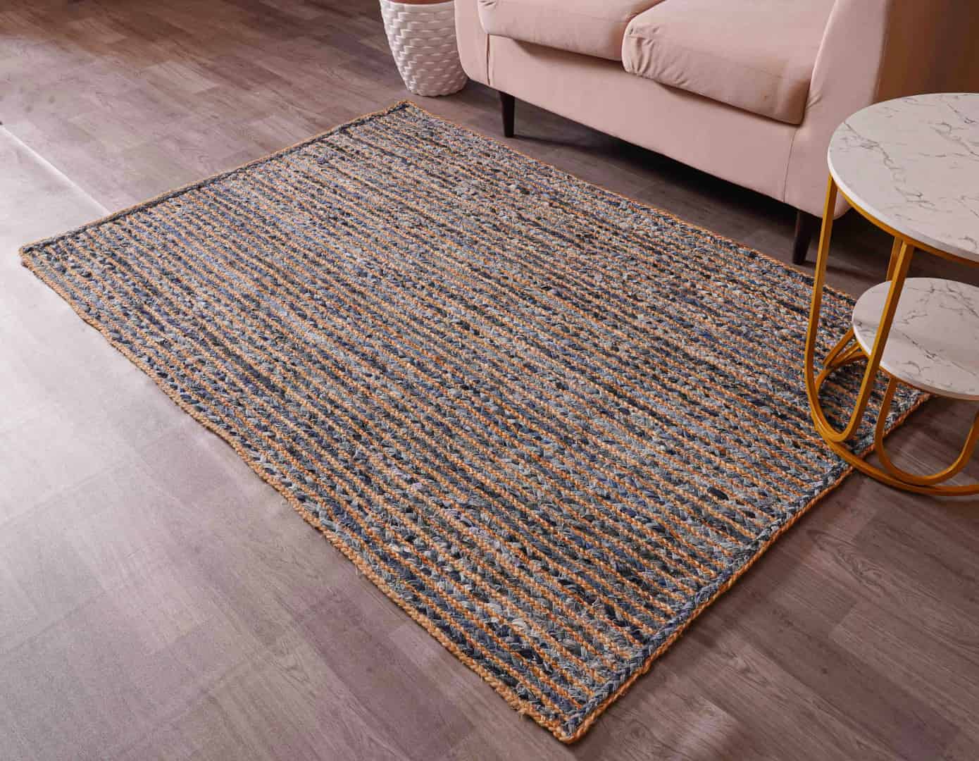 Hand Braided Cotton Jute Chindi Rug Rectangle Shape Rug  - Image 3